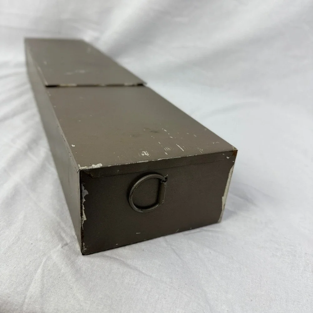 Vintage Lefebure Safe Deposit Box Metal Brown‎ Industrial Storage
